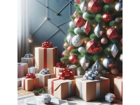 A Realistic Portrayal of a Christmas Tre in Illustrations