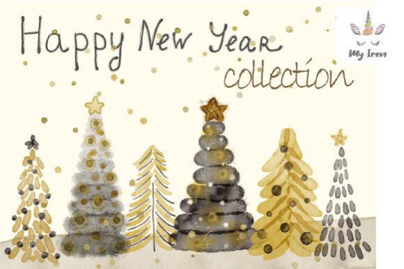 Black and Gold Christmas Tree Illustrations Review