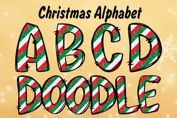 Candy Cane Christmas Alphabet Png: Festive Illustrations for Branding