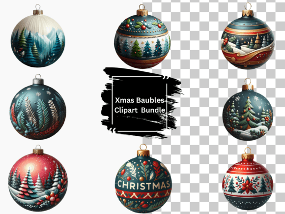 Christmas Bauble Clipart for Seasonal Illustrations