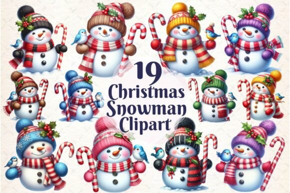 Christmas Candy Snoman Clipart s Illustrations
