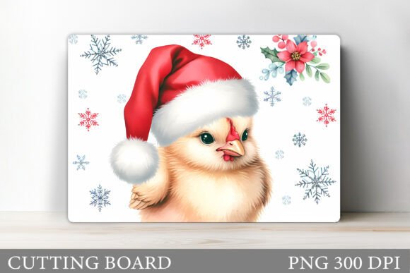 Christmas Chicken Cutting Board Design for Brand Illustrations