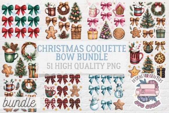 Christmas Coquette Bow Bundle 51 PNG