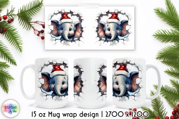 Christmas Funny Mug Wrap, Cracked Wall