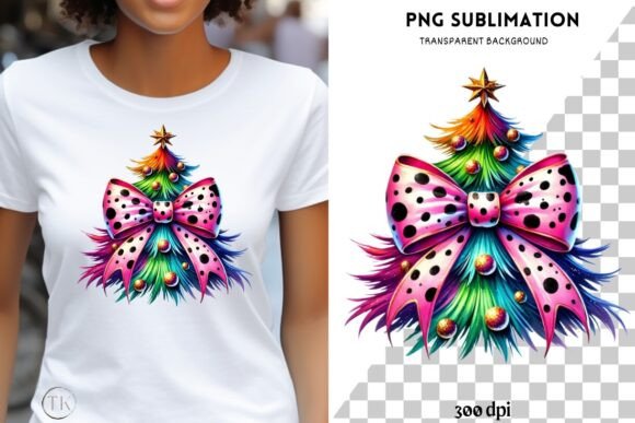 Coquette Christmas Tree PNG Aesthetic for Illustrations