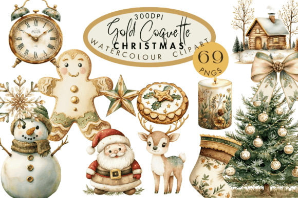 Gold Coquette Christmas Clipart PNG: A Crafter’s Review for Seasonal Illustrations