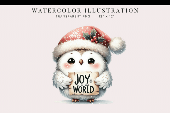 Joy to the World Owl Christmas Clipart Review