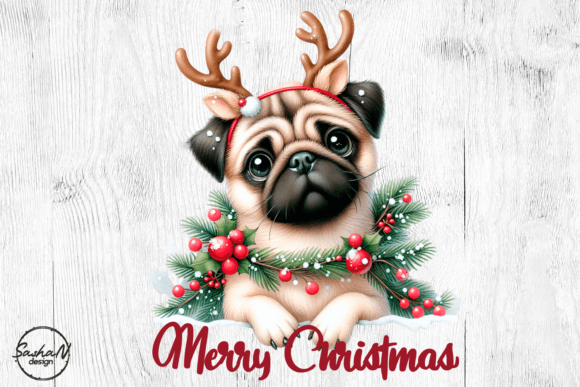 Merry Christmas Png, Christmas Pug: A Review for Illustrations