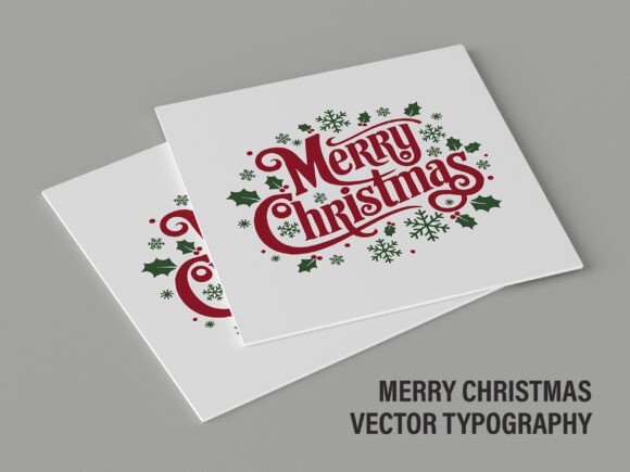 Merry Christmas Vector Typography V2 06 Review for Illustrations