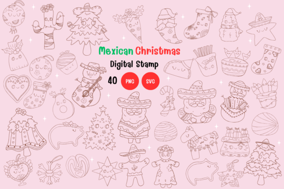Mexican Christmas Doodle Digital Stamp Review
