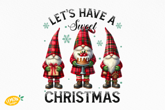 Plaid Christmas Gnomies PNG Sublimation for Illustrations