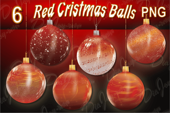 Red Christmas Ball Clipart Designs for Holiday Illustrations