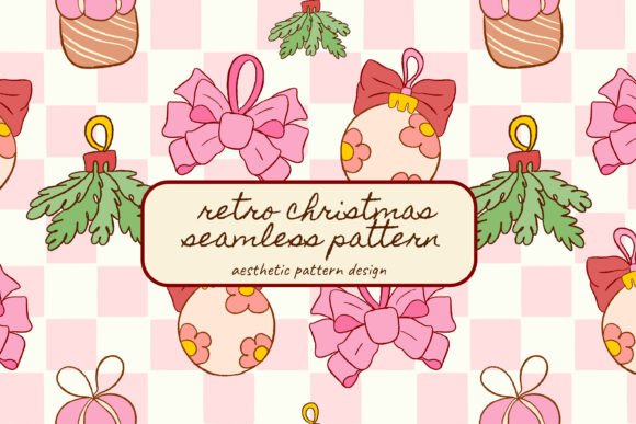 Retro Groovy Christmas Seamless Pattern for Illustrations