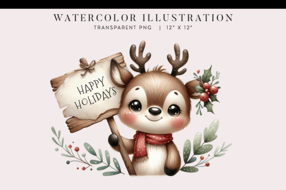 Watercolor Baby Reindeer Christmas Clipa: A Designer’s Review for Brand Identity and Illustrations