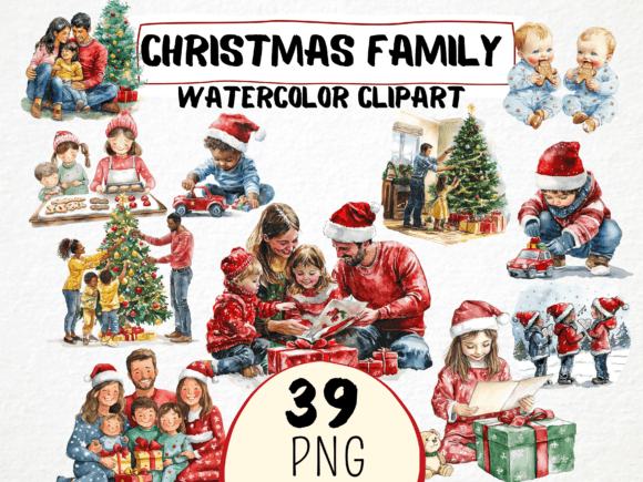 Watercolor Christmas Family Clipart Png: A Designer’s Review for Illustrations